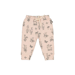 Burrow & Be | Organic Cotton Fleece Pants | Meadow Blush