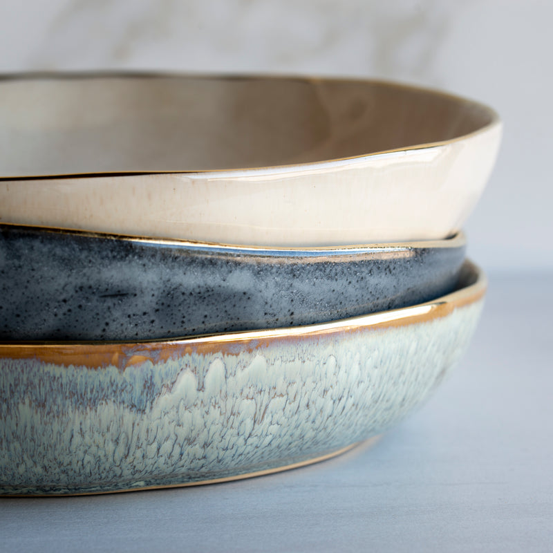 Gilded Serving Bowl | Charcoal