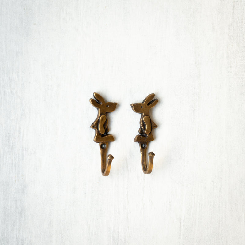 Brass Hooks | Baby Rabbits (Pair)