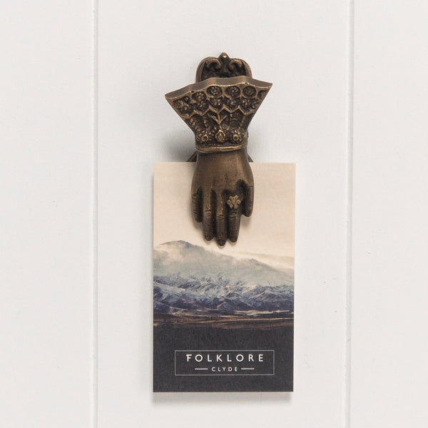 Brass Paper Clip | Vintage, Ornate Hand Design - antique bronze finish