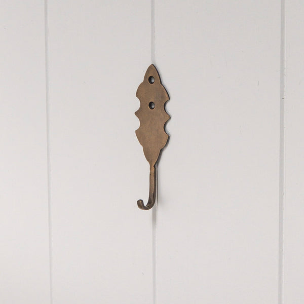 Brass Hook NZ | Leaf Design - Folklore Hooks + hardware