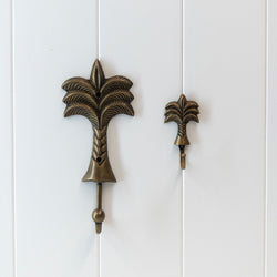 Palm Tree Hooks NZ | handmade brass, 2 sizes Large / Small. Antique bronze finish.