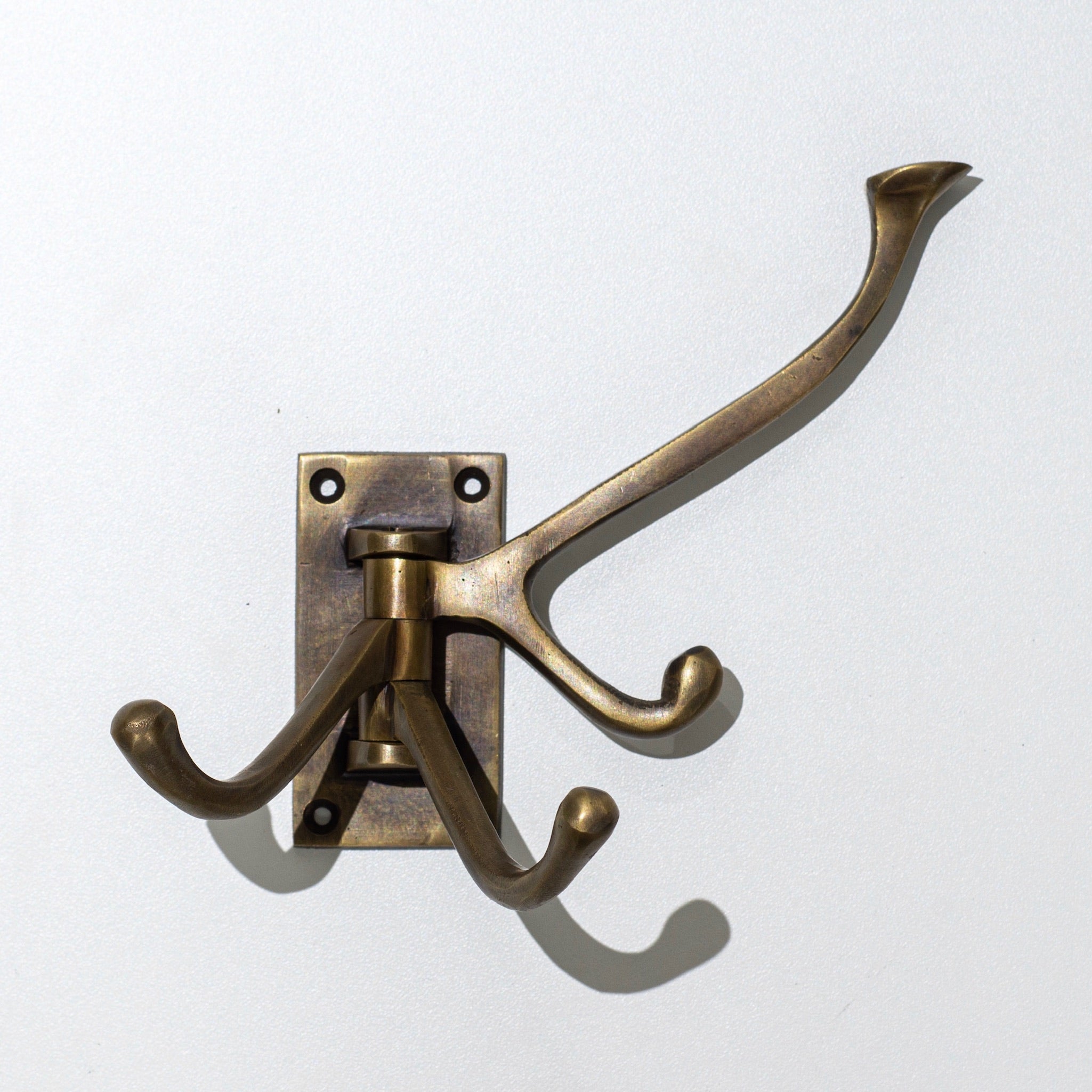 Brass Coat Hook NZ Hinged Triple Hook Four Hooks In One
