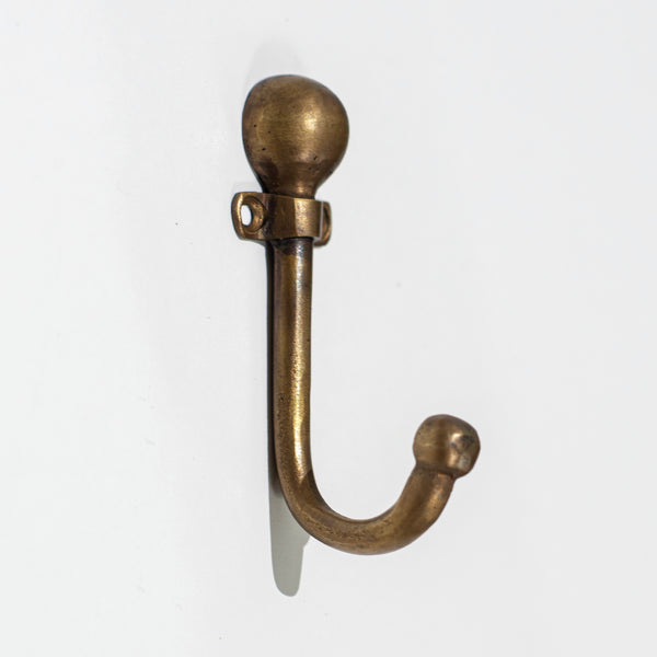 Brass Hook NZ | ‘Ball Top’ Coat Hook - side view