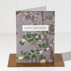 Folklore Greeting Card | Happy Birthday - Grey