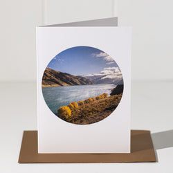 NZ Landscape Greeting Card | Lake Dunstan, Autumn Scene