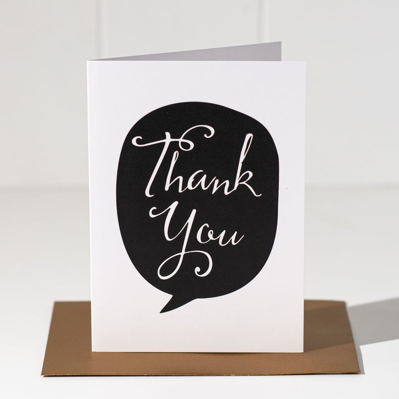 Folklore Greeting Card | Thank You in Speech Bubble