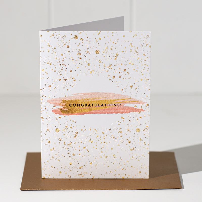 Folklore Greeting Card | Congratulations (Pink & Gold)