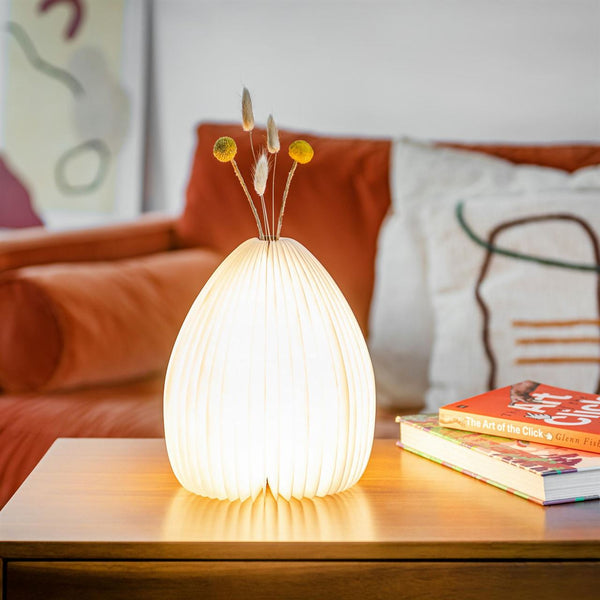 LED Flower Vase Lamp | American Walnut wooden base | Folklore NZ
