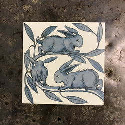 Gift Card | Blue Rabbits on a Branch Art Card | Birthday cards from Folklore Home &amp; Gift Store NZ