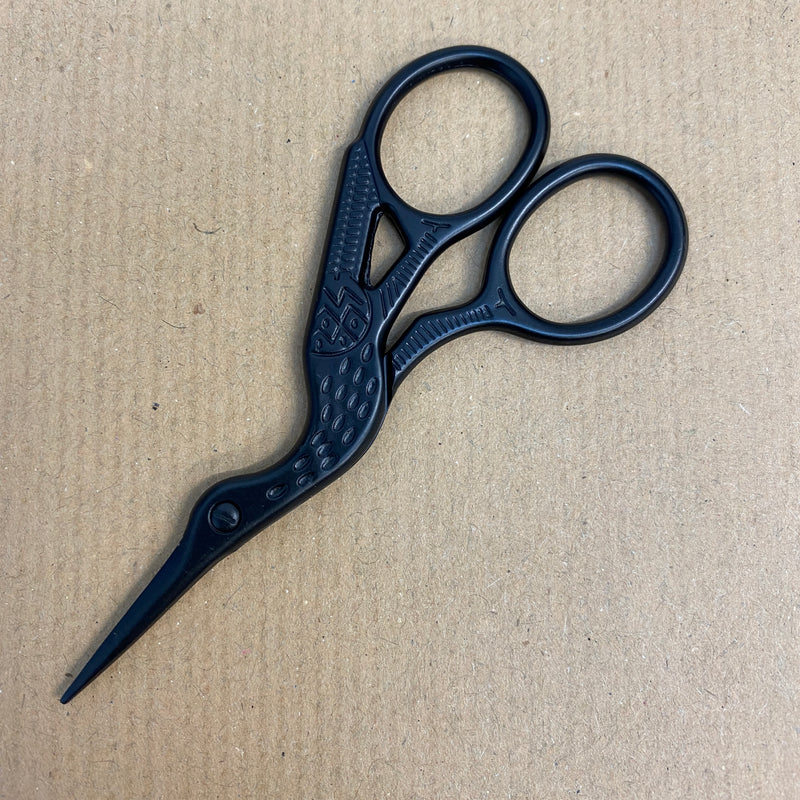 Folklore Egret Scissors |  Black Embossed Handles