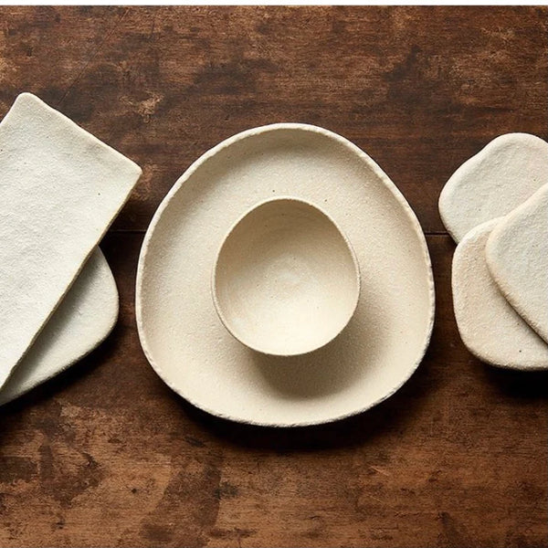 Japanese Ceramics | Shell White Egg Shaped Bowl