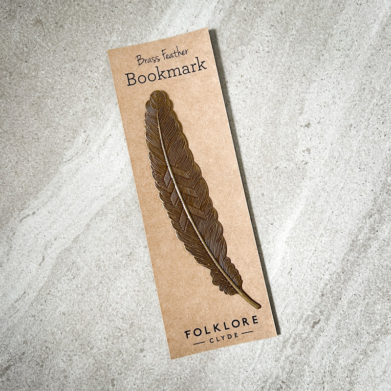 Antique Brass Feather Bookmark | By Folklore Home Store