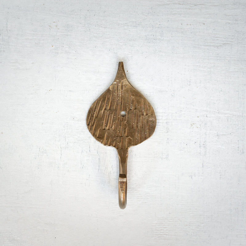 Round Leaf Hook |  Antique Gold Finish