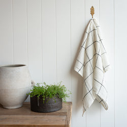 Linen Check Tea Towel | Black & White