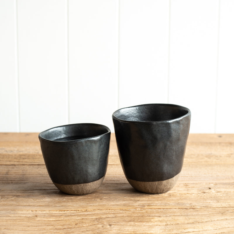 Japanese Ceramics | Lopsided Mug - Black Large