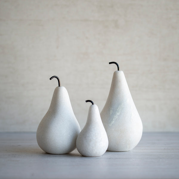 White Marble Pear - Large