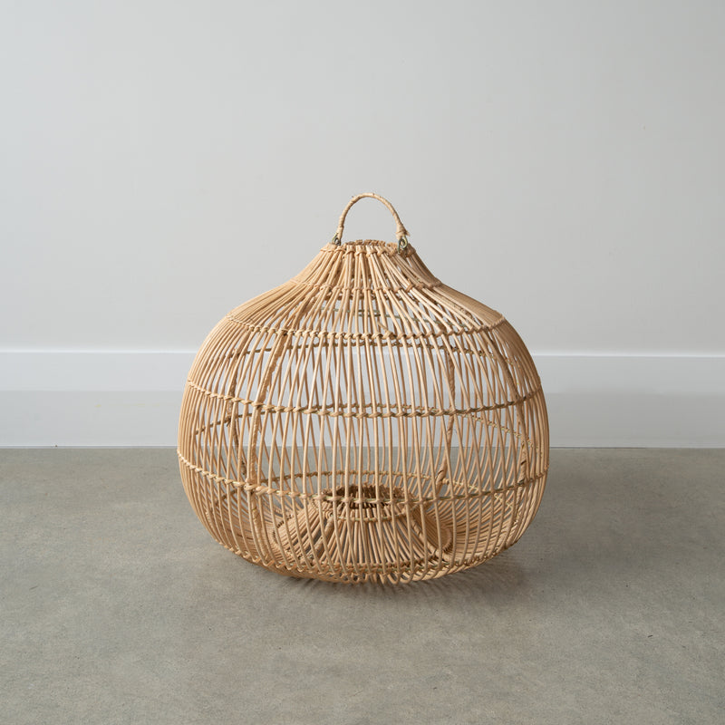 Nevis, pear Rattan Light Shade |  apple shaped pendant in natural cane