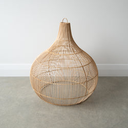 XL Teardrop Pendant Light Shade in Natural rattan | from Folklore NZ