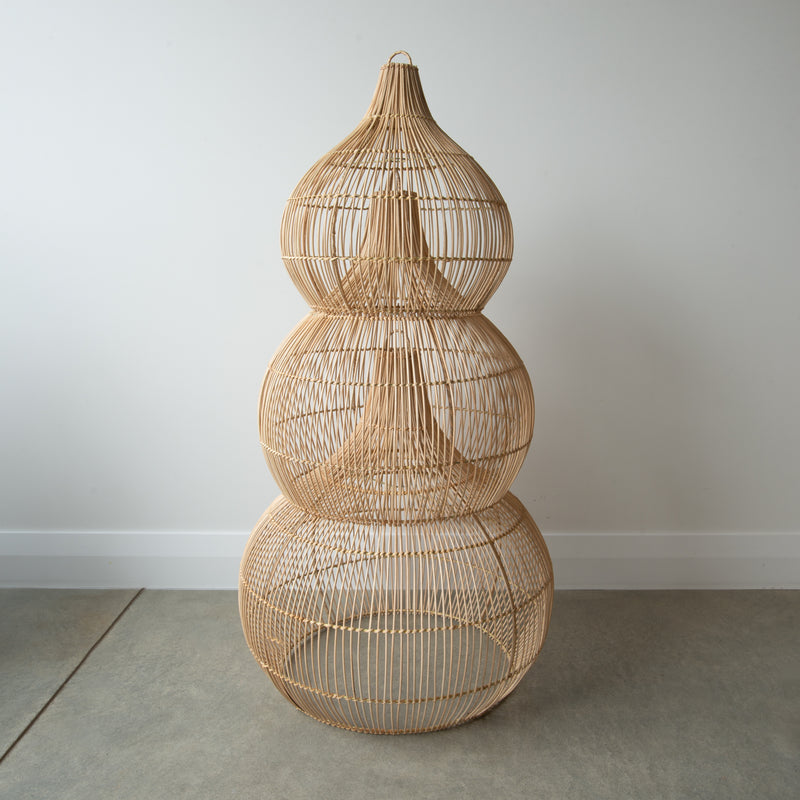 Stacked Teardrop Rattan Light Shades. NZ delivery by Folklore