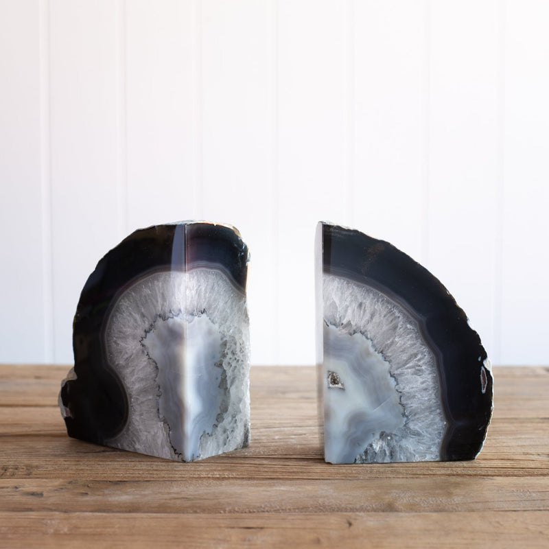 Bookends | Natural Agate [Example Q] - Pair