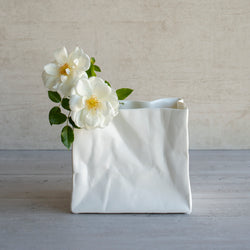 Paper Bag Vase | White Porcelain - Medium