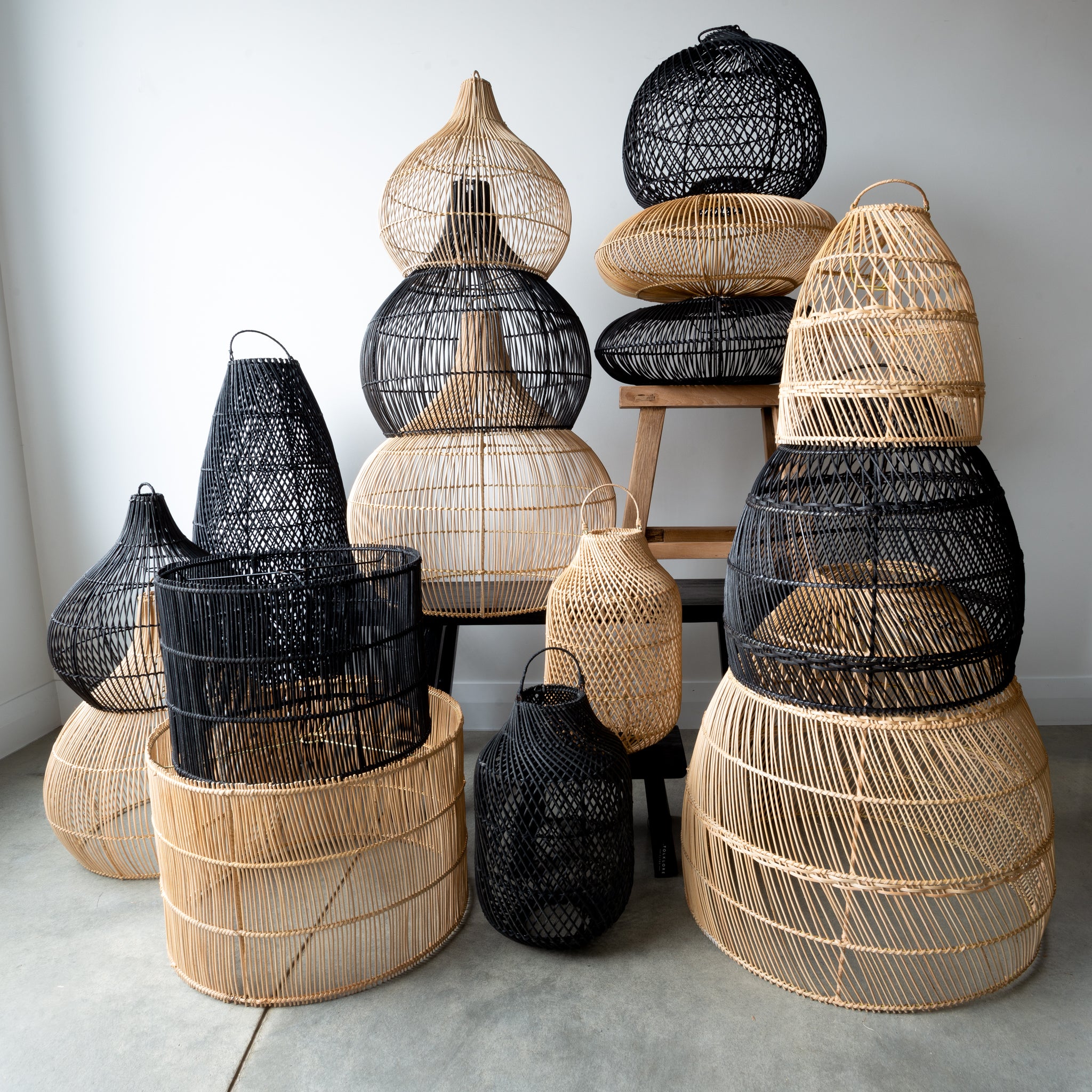 Curio Urchin Rattan Light Shade NZ Folklore Lighting