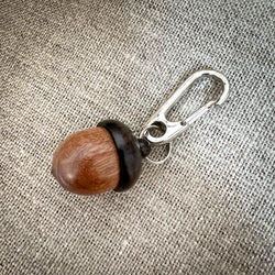 Wooden Acorn Locket Key Ring