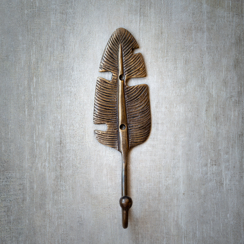 Bronze Coat Hook | Feather