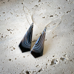 Natural Stone Earrings | Banded Agate [D]