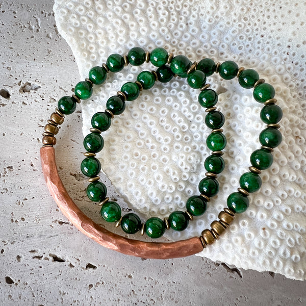 Copper Wrap Bracelet | African Jade