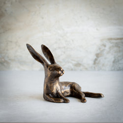Bronze Hare Sculpture Small | Relaxed Polished