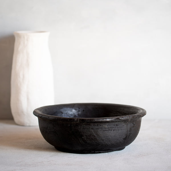 Rustic Wooden Bowl | Black
