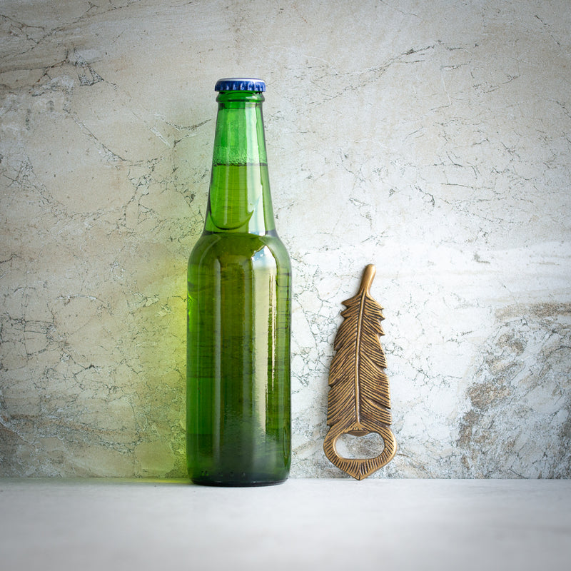 Bottle Opener | Brass Feather