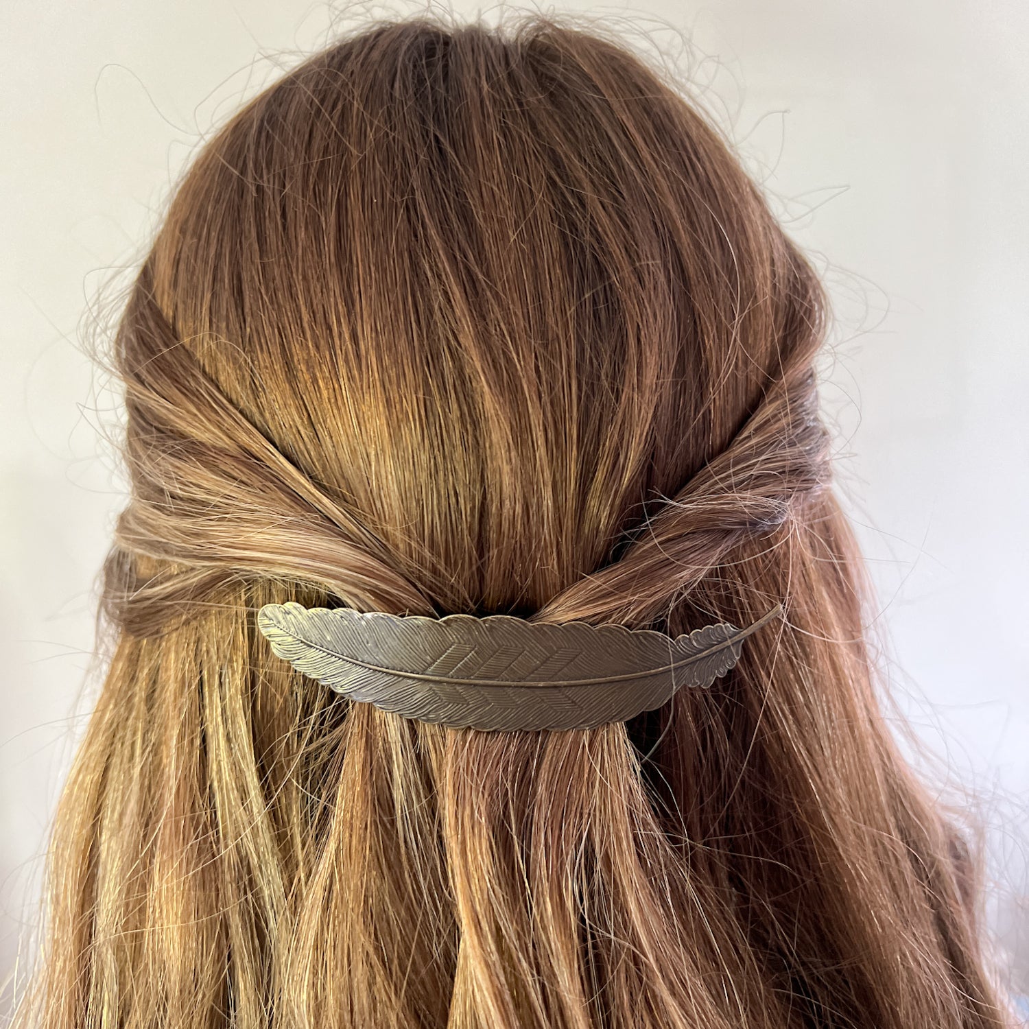 Feather Hair Clip | Antique Brass