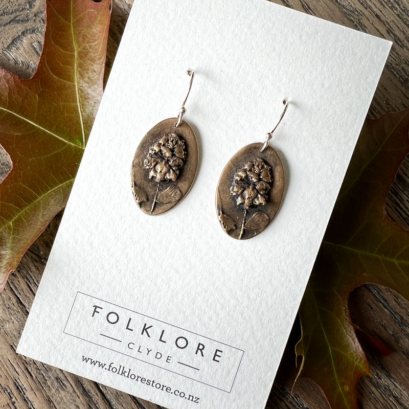 Flora Hand-Cast Bronze Earrings [I]