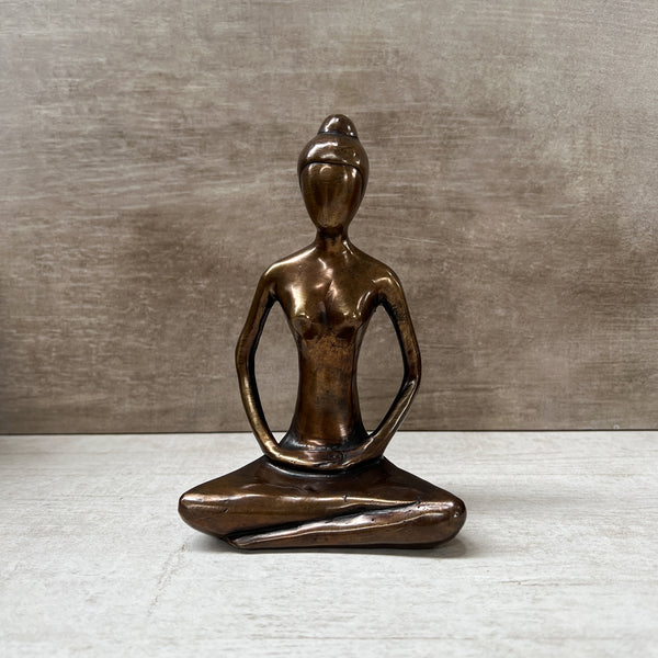 Bronze Yoga Sculpture | Lotus Pose | Antique Bronze Finish