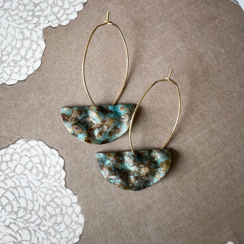 Alchemy Artisan Earrings | Onda - Gold Hoops