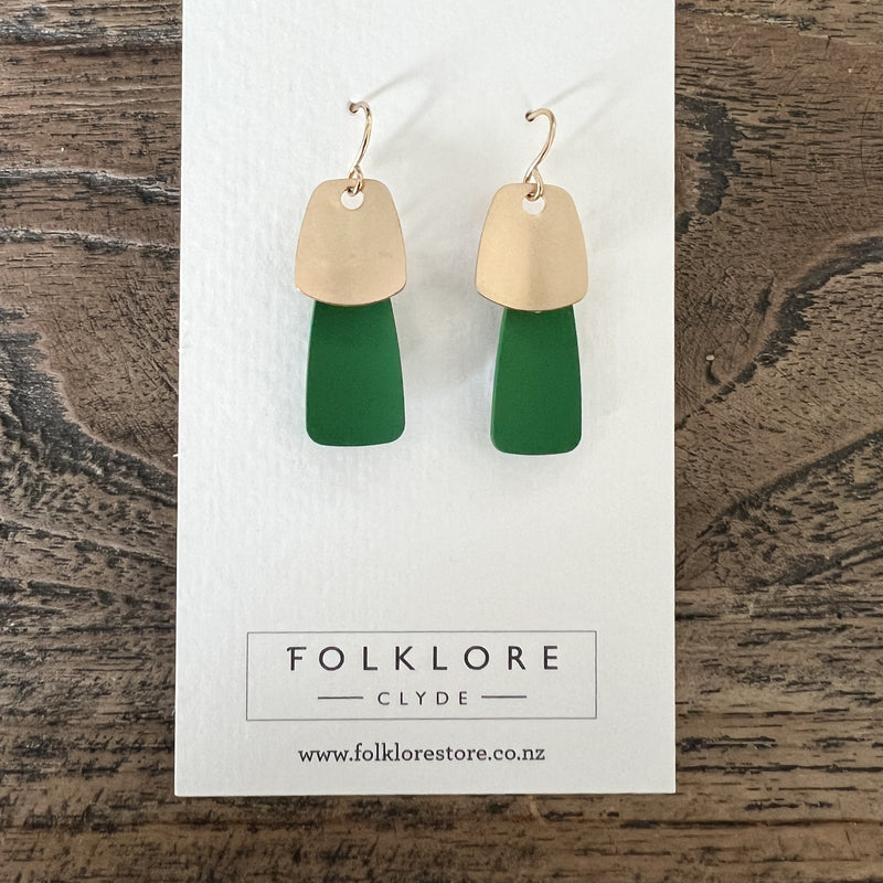 Folklore Earrings | Drop - Gold With Colour