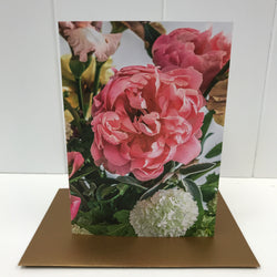 Floral Greeting Card | Coral Peony Bunch
