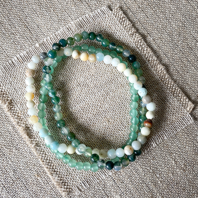 Natural Stone Bracelet Set/3 | Emery