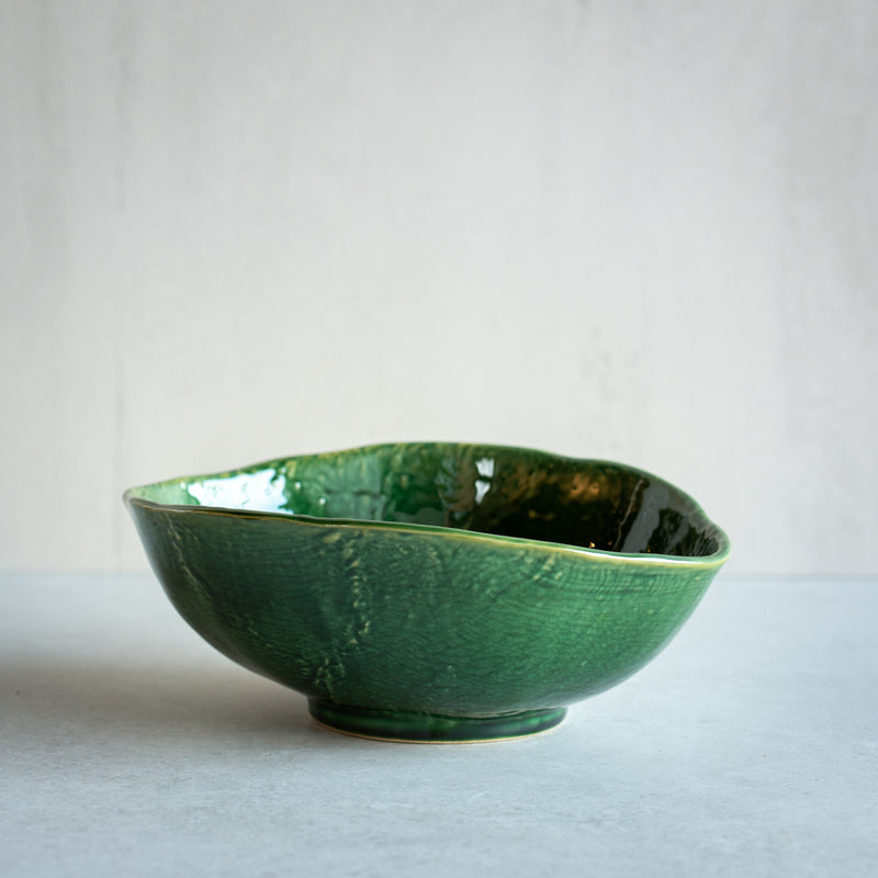 Japanese Ceramics | Oribe Uneven Bowl | Green
