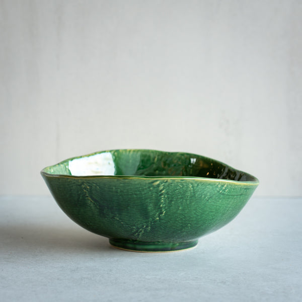 Japanese Ceramics | Oribe Uneven Bowl | Green