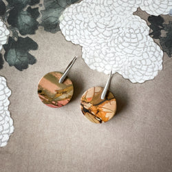Natural Stone Earrings | Picasso Jasper Circles [A]