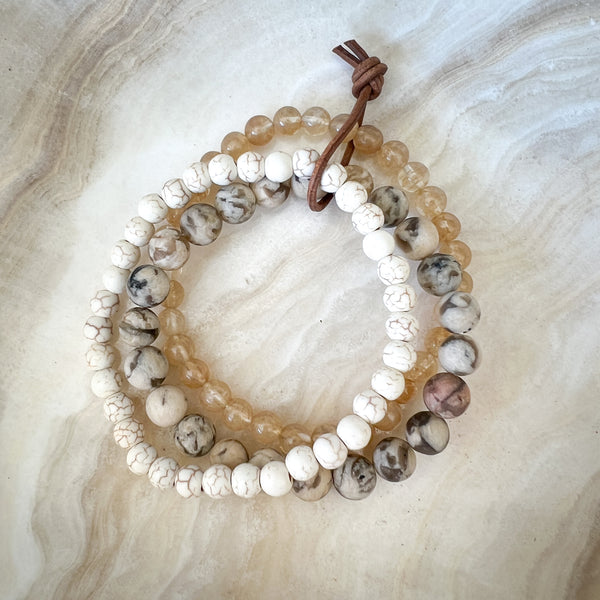 Natural Stone Bracelet Set/3| Fractura
