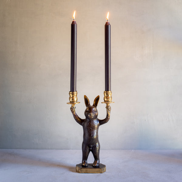 Bronze Rabbit Candle Holder