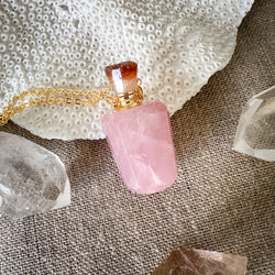 Perfume Bottle | Rose Quartz + Citrine