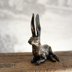 Bronze Hare Sculpture Small | Alert | Polished